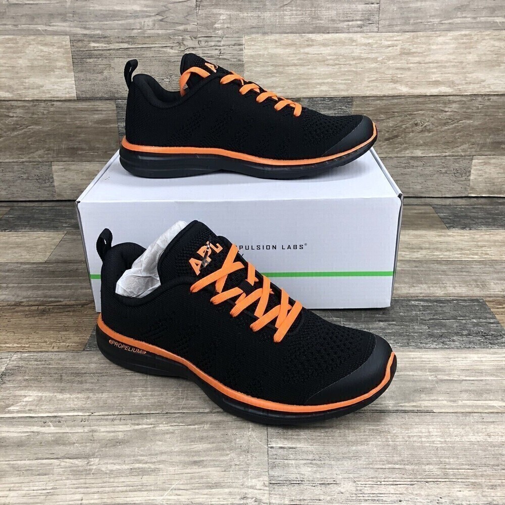 APL Athletic Propulsion Labs Women's Black Orange Techloom Pro Sneaker 8 NEW